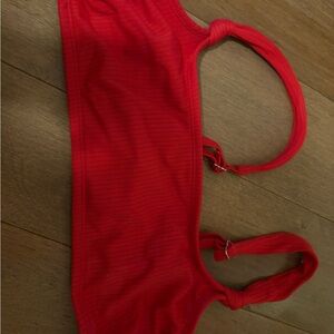 Vibrant Red Knotted Strap Top